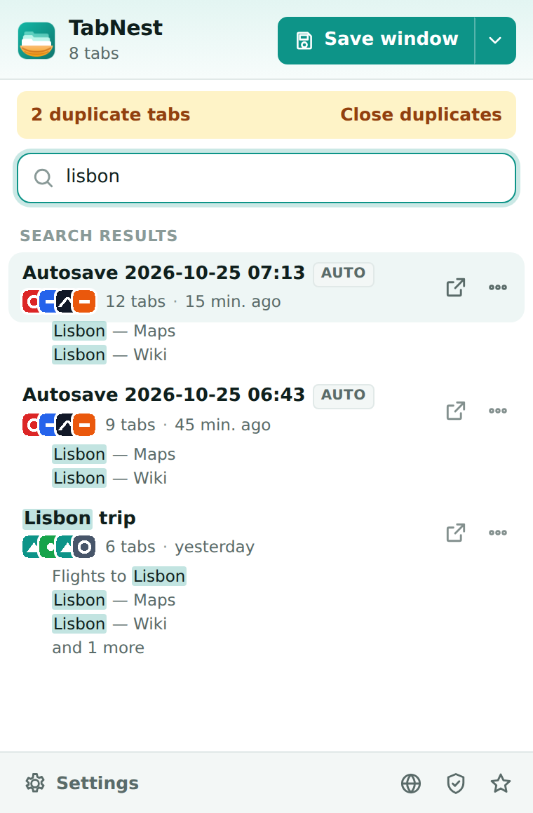 Search across names, titles and links.